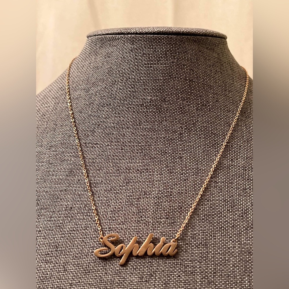 Sophia Initial Name Necklace Rose Gold